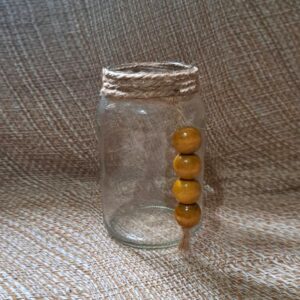 Pote de Vidro com Arranjo de Sisal